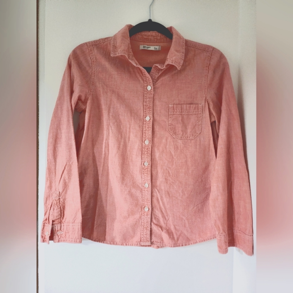 Old Navy button down shirt. Pink. Small.